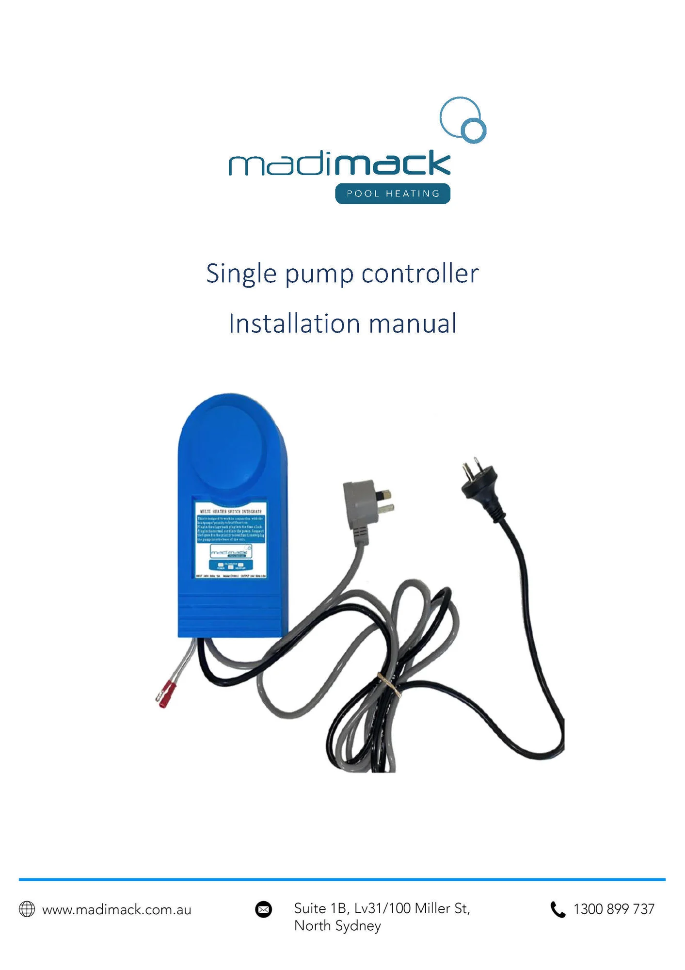 Madimack-MJBox-Single pump controller-installation manual-AU