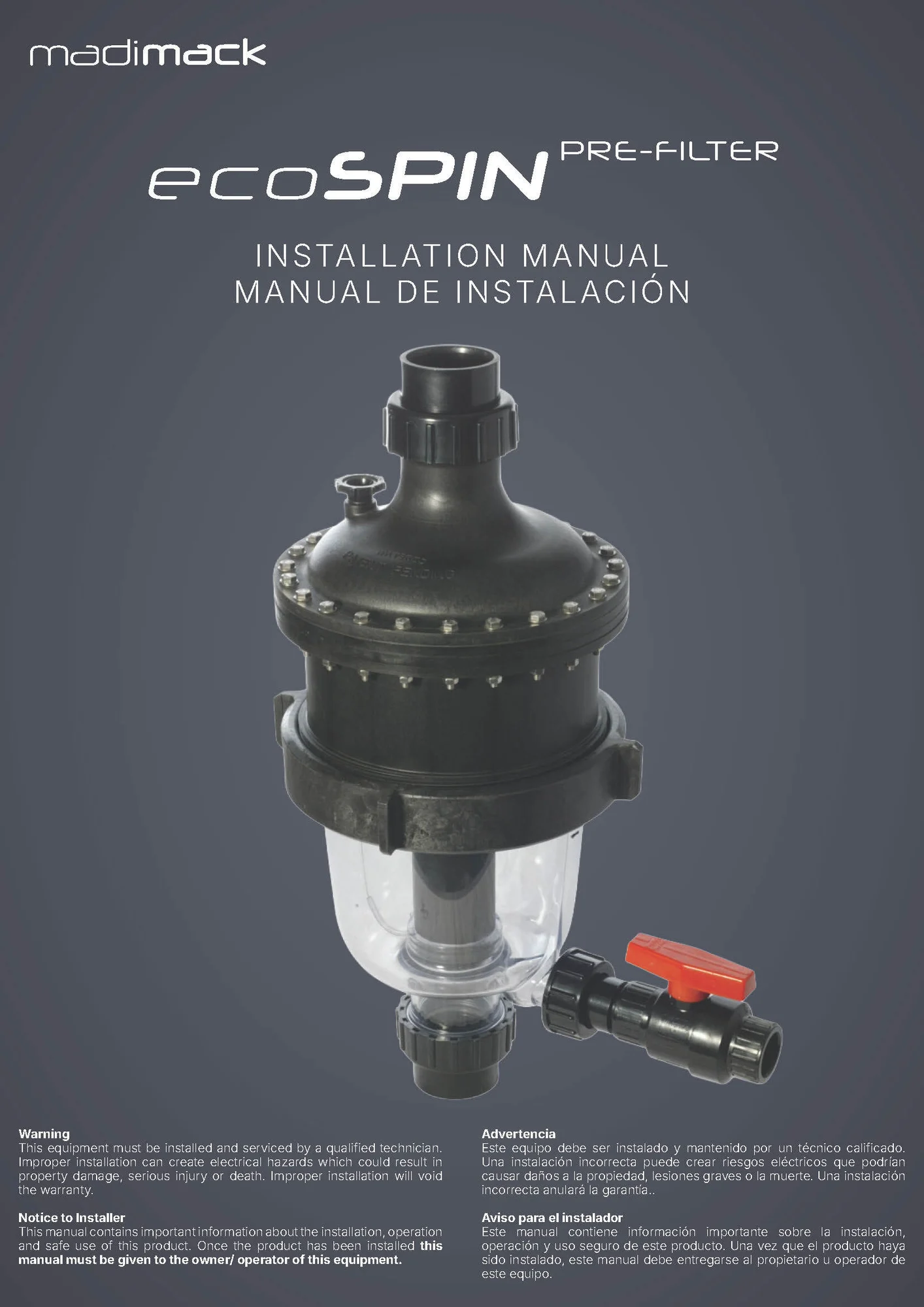 EcoSpin User Manual NA EN ES V1 COVER