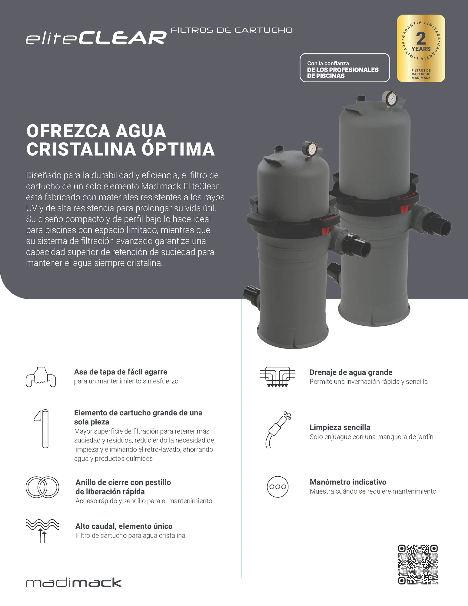 Madimack-EliteCLEAR Cartridge Filter-Flyer-US-ES