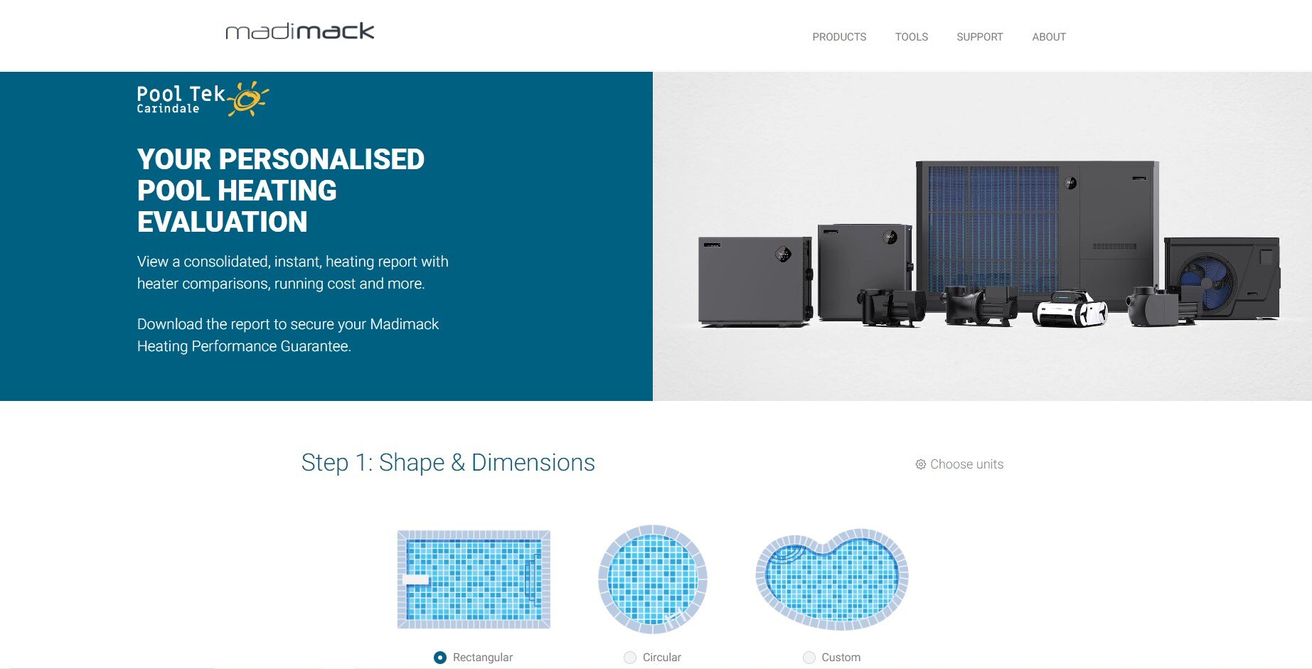 Co-branded Pool Heating Calculator
